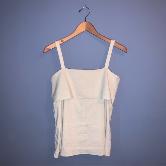 Theory Square-neck Linen Tie-Back Top Size Medium - Picture 4 of 6